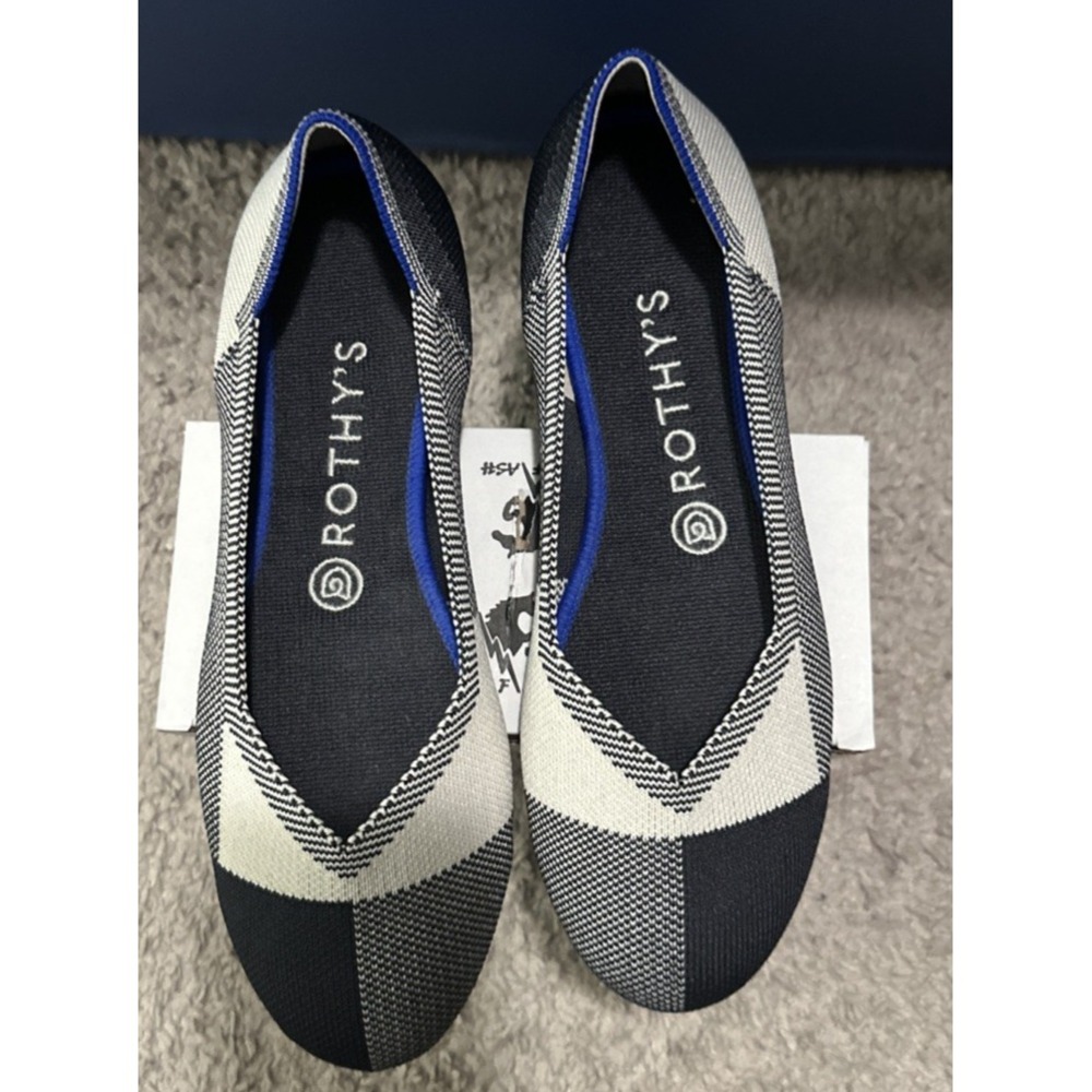 Rothy's Size W8 The Flat Captoe Buffalo Plaid Shoes Retired Pattern